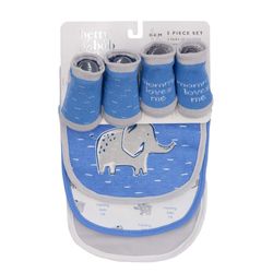 Set De Baberos Y Botines Elefante 5 Pzas - Dream Kids