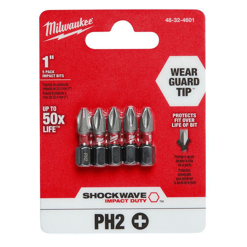 Set de 5 Puntas Phillips PH2 de 1 Plg