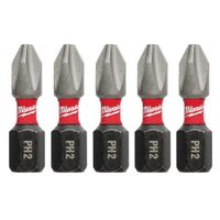 Set De 5 Puntas Philips PH2 De 1 Plg - Milwaukee