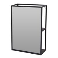 Espejo Y Estante Rectangular Negro 50 x 35 x 12 Cm