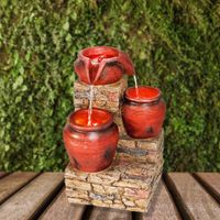 Fuente Jarrones Bronce Con Luz Led - Z