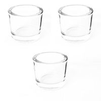Set De Candeleros Pequeños De Vidrio 3 Pzas - Viva