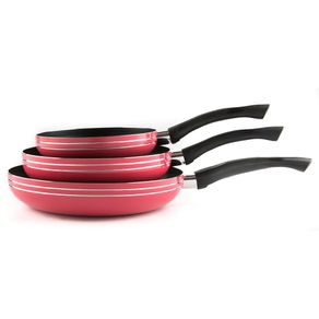 Set De Sartenes Rosado 3 Pzas 18, 22 y 26 Cm - Picca