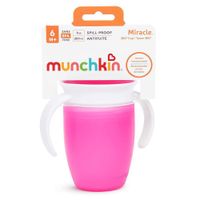 Vaso Entrenador Con Tapa Y Asas Miracle 360° Rosado - Munchkin