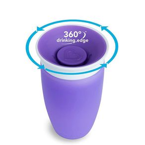 Vaso Entrenador Con Tapa Miracle 360° Morado - Munchkin