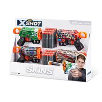 Set De Lanzadores X-Shot Skins 4 Pzas - Zuru