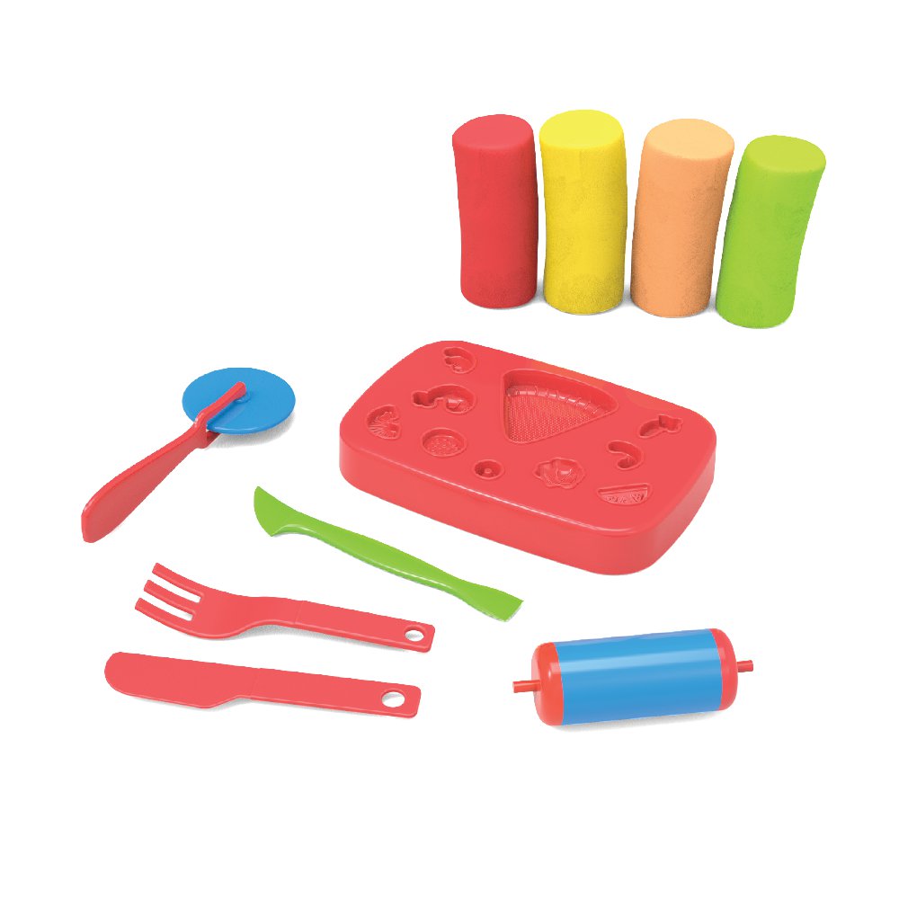 Set de Plasticina de Pizzería de 10 Piezas para 3+ Años Set De Plasticina Pizzería - Bildo