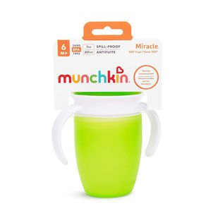 Vaso Entrenador Con Tapa Y Asas Miracle 360° Verde - Munchkin