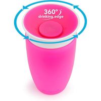 Vaso Entrenador Con Tapa Miracle 360° Rosado - Munchkin