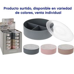 Organizador Con 3 Divisiones Y Tapa Pequeño Colores Surtidos