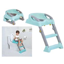Bacinica Y Asiento Reductor Con Escalera Celeste - Prinsel