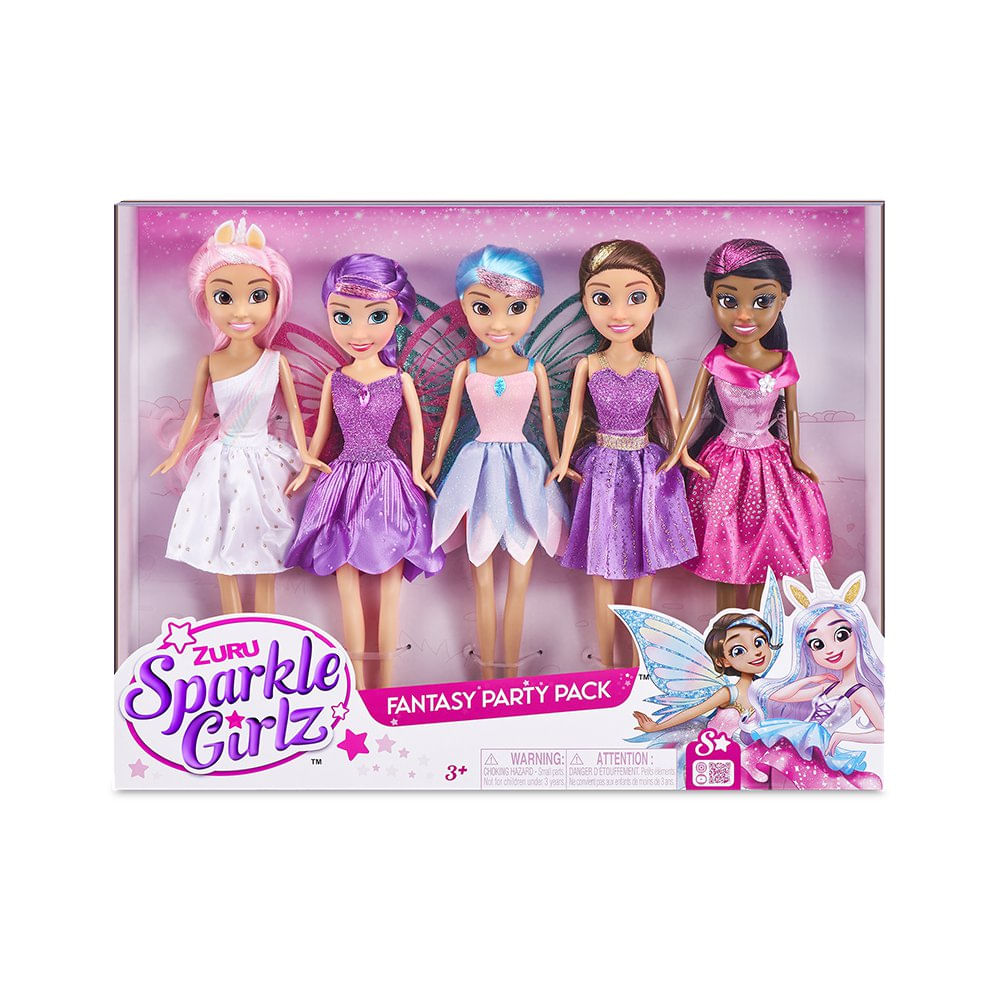 Set de Muñecas Sparkle Girlz Fantasy Party Pack Set de 5 Muñecas Zuru de 10 plg