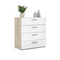 Gavetero 4 Cajones Blanco Y Beige - Tvilum
