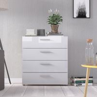 Gavetero 4 Cajones Blanco Y Beige - Tvilum