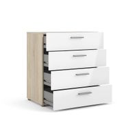 Gavetero 4 Cajones Blanco Y Beige - Tvilum