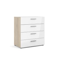 Gavetero 4 Cajones Blanco Y Beige - Tvilum