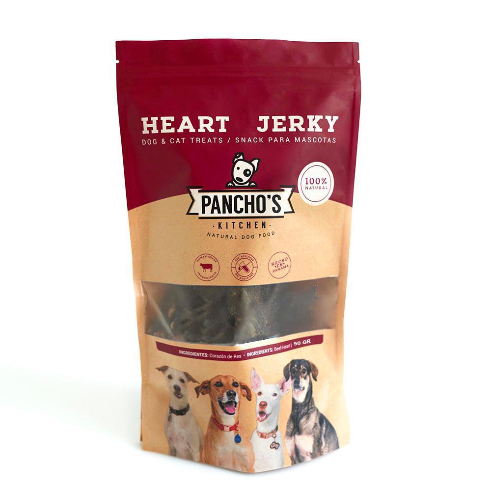 Snack Deshidratado para Perro Jerky de Corazón de Res Bolsa de 50 g