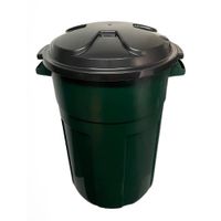 Bote Para Basura Plástico 70 L Verde Con Tapadera - Electrocasa