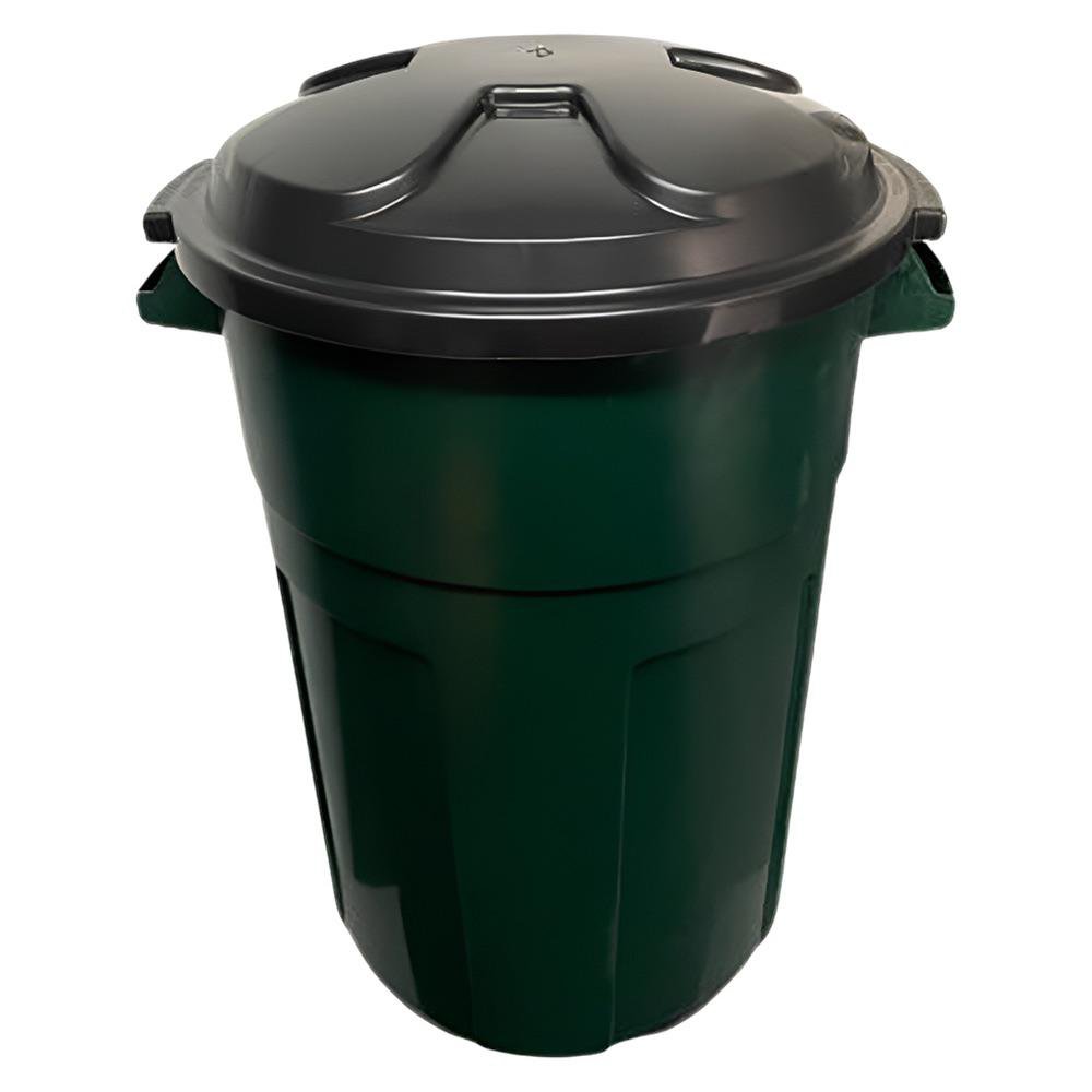 Basurero Plástico con Tapadera Hermética Color Verde 70 Litros