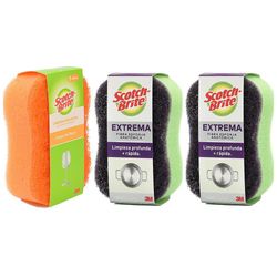Set De 3 Esponjas Limpieza Extrema Y Cero Rayas - Scotch Brite