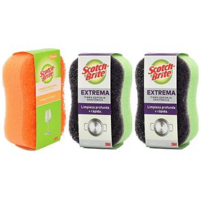 Set De 3 Esponjas Limpieza Extrema Y Cero Rayas - Scotch Brite