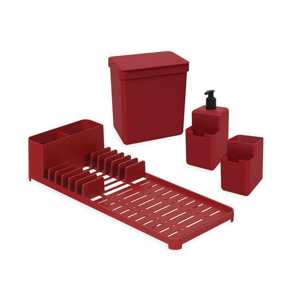 Kit de 4 Piezas para Lavaplatos Color Rojo