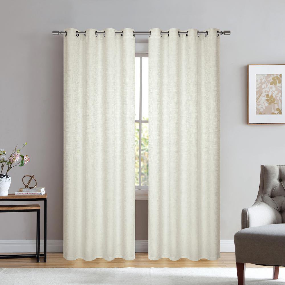 Cortina Jacquard 140 x 240 Cm- Varios Colores - Lino Crema