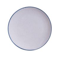 Plato Para Cena Blanco Orilla Azul 10.8 Plg - Niu Haus