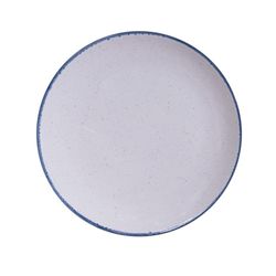 Plato Para Cena Blanco Orilla Azul 10.8 Plg - Niu Haus