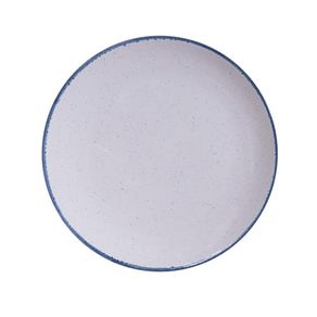 Plato Para Cena Blanco Orilla Azul 10.8 Plg - Niu Haus
