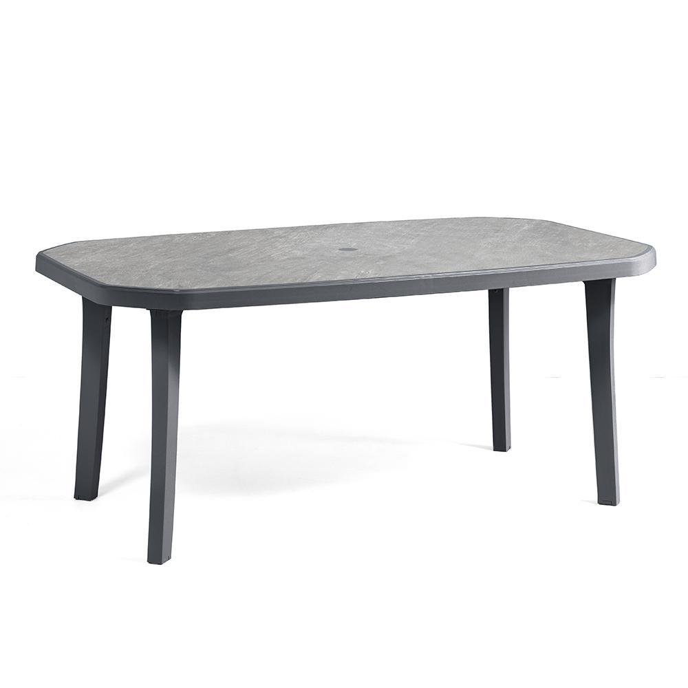Mesa Para Jardín De Resina 167x102x8 Cm - Grosfillex Varios Colores Negra