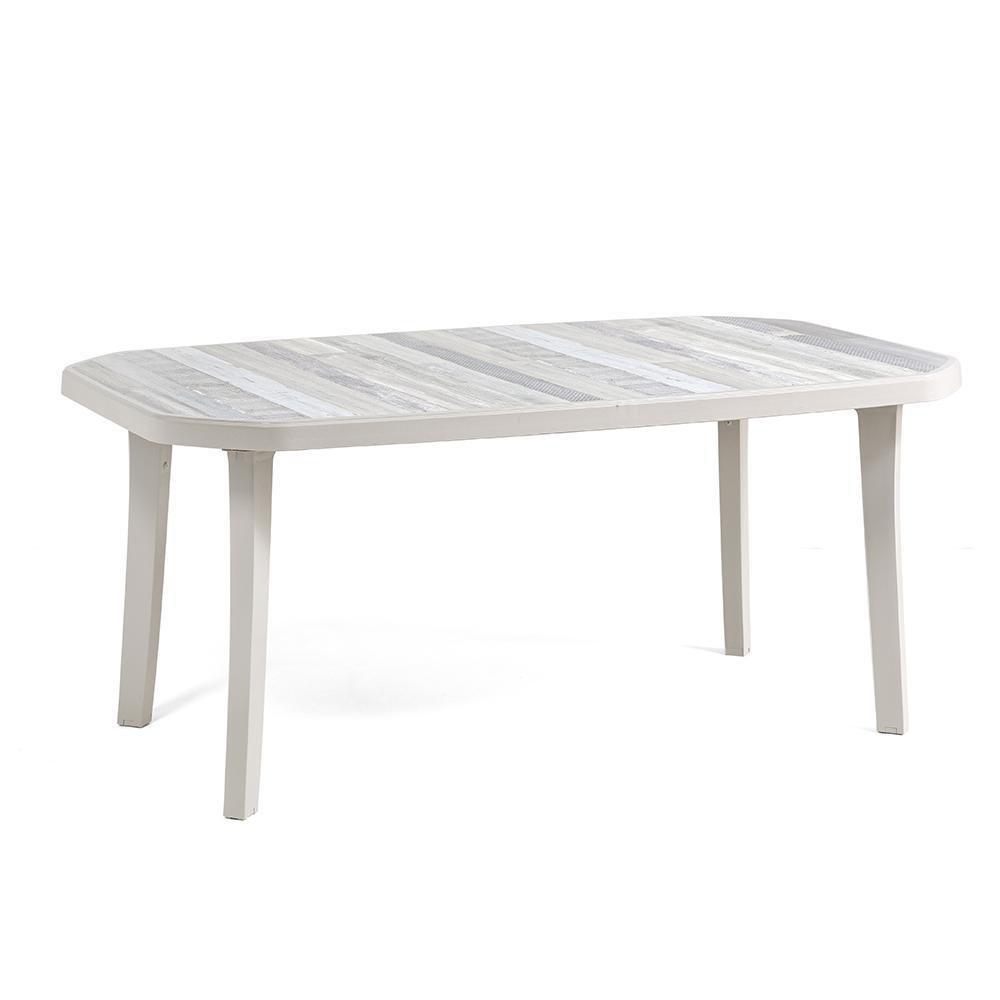 Mesa Para Jardín De Resina 167x102x8 Cm - Grosfillex Varios Colores Lino