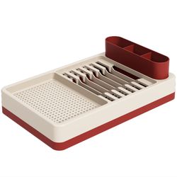 Escurridor Grande Para Platos Rojo Con Beige - Coza