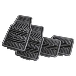 Alfombra De Hule Para Vehículo Gris 4 Pzas - Ace Label