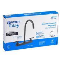 Mezcladora para Cocina Tubig Negro Mate Maneral Palanca - Foset