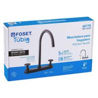 Mezcladora para Cocina Tubig Negro Mate Maneral Redondo - Foset