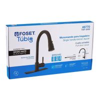 Monomando para Cocina Tubig Cuello Extraíble Negro Mate - Foset