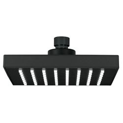 Regadera Cuadrada Abs Negro Mate sin Brazo 6 Plg - Foset