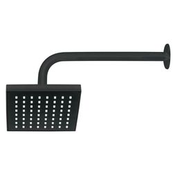 Regadera Cuadrada ABS 6 Plg Negro Mate con Brazo - Foset