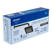 Regadera Cuadrada ABS 6 Plg Negro Mate con Brazo - Foset
