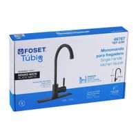Monomando para Cocina Palanca Cuello Alto Negro Mate - Foset