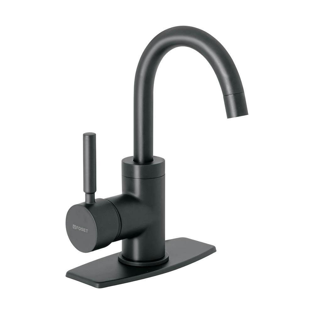 Grifo Monomando para Lavamanos Cuello Corto Tubig de 23 cm Color Negro