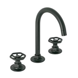 Mezcladora De Lavabo Manerales Volante Túbig Negro Mate - Foset