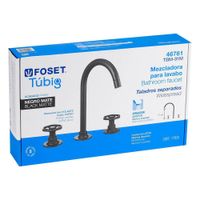 Mezcladora De Lavabo Manerales Volante Túbig Negro Mate - Foset