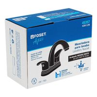 Mezcladora para Lavabo 4 Plg Aqua Negro Mate - Foset