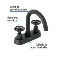 Mezcladora para Lavabo Túbig Negro Mate Maneral Redondo - Foset