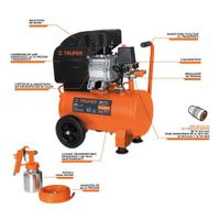 Kit Compresor Horizontal De 25 Litros 3 Hp - Truper