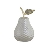 Pera Decorativa Beige Y Dorada 8.8x8.8x16 Cm - Concepts