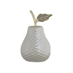 Pera Decorativa Beige Y Dorada 8.8x8.8x16 Cm - Concepts