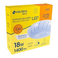 Plafón De Techo Redondo Luz Cálida 18 W - Volteck